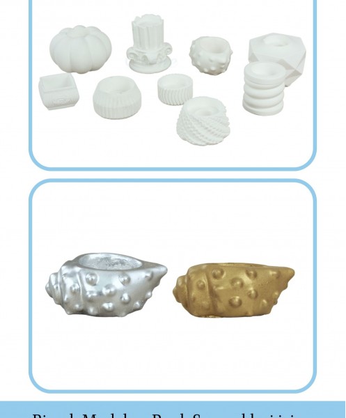 Beyaz Mumluk Şamdan Tealight Mum Uyumlu Deniz Kabuğu Model